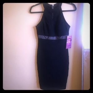 Black high neck dress